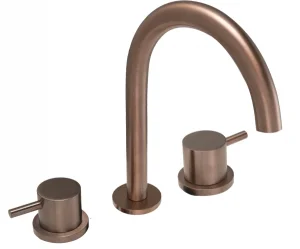 Just Taps Vos 3 Hole Deck Mounted Basin Mixer Tap Brushed Bronze