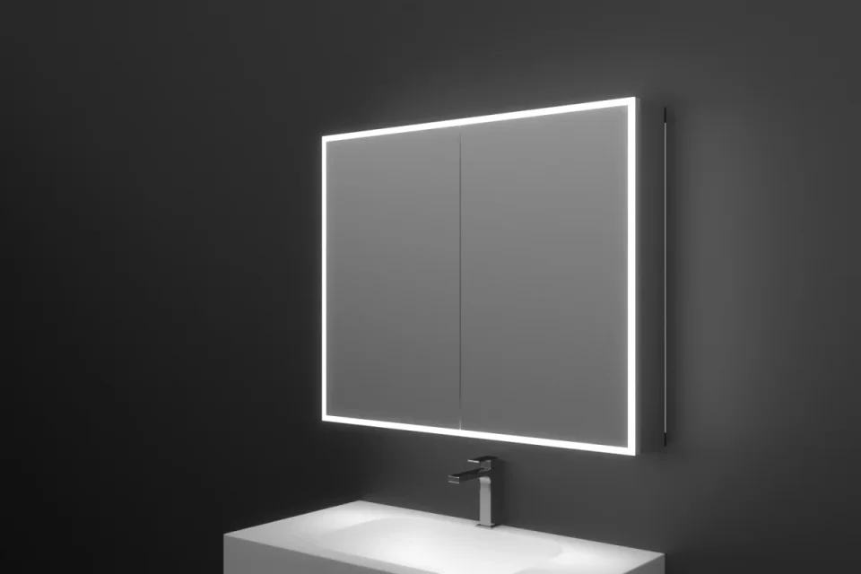 Faeber Edge 900 Led 2 Door Illuminated Mirror Cabinet (recess Compatible) detail view - Image 4