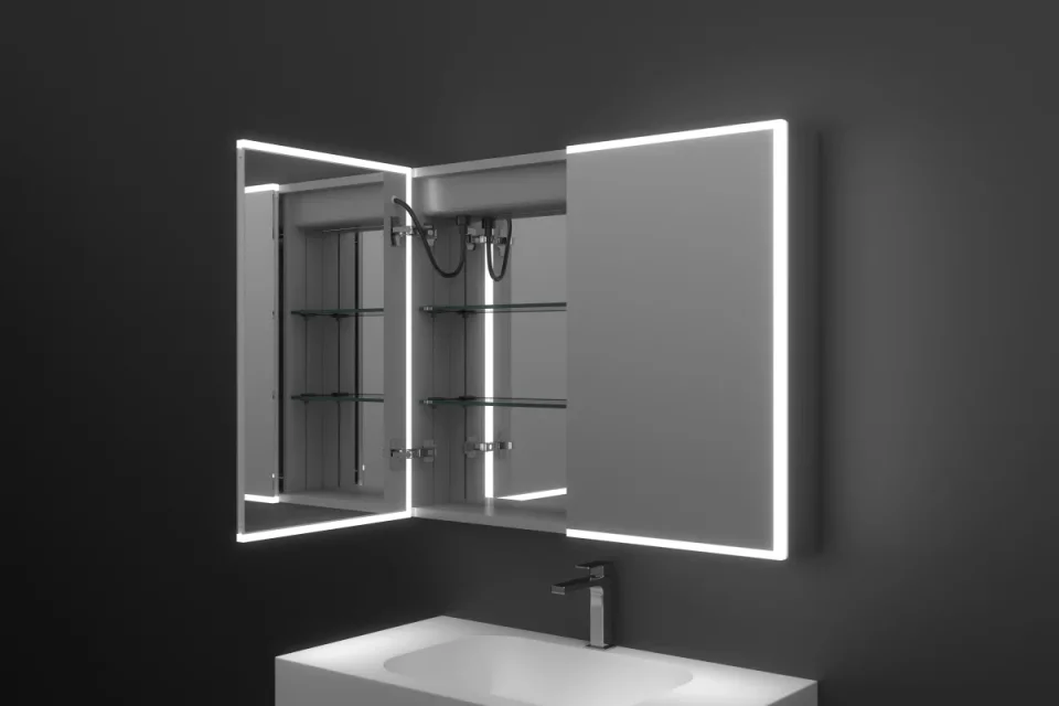 Faeber Edge 900 Led 2 Door Illuminated Mirror Cabinet (recess Compatible) detail view - Image 6