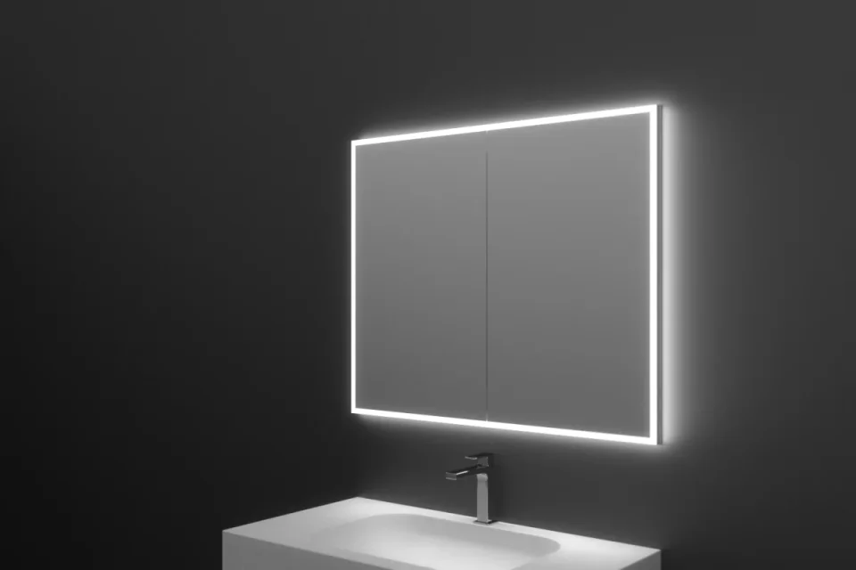 Faeber Edge 900 Led 2 Door Illuminated Mirror Cabinet (recess Compatible) detail view - Image 8