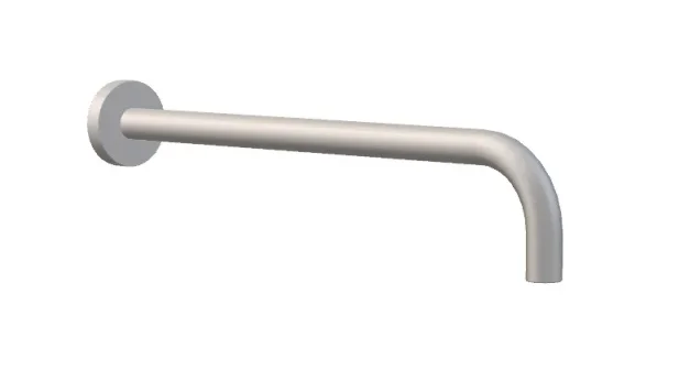 Ava Wall Mounted Round 400mm Shower Arm - Brushed Stainless Steel detail view - Image 2