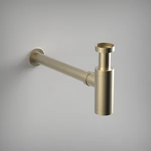 Ava Contemporary Round Bottle Trap - Brushed Brass