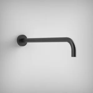 Ava Wall Mounted Round 400mm Shower Arm - Brushed Black