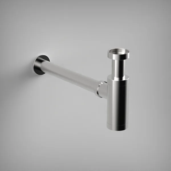 Ava Contemporary Round Bottle Trap - Polished Stainless Steel