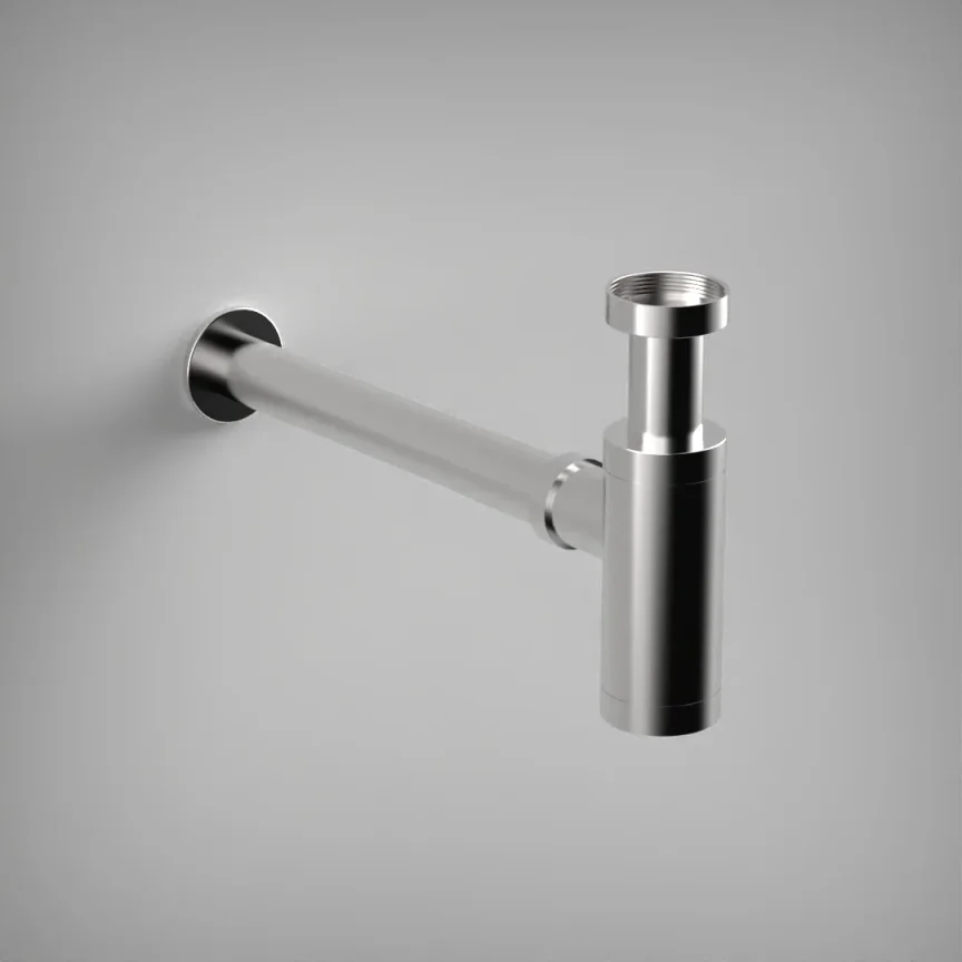 Ava Contemporary Round Bottle Trap - Polished Stainless Steel product image - Image 1