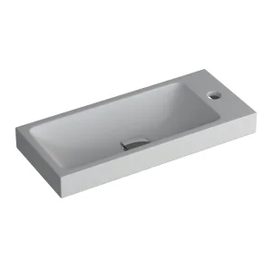 Faeber Silkstone Box 400mm Cloakroom Single Wall Hung Basin Matt (requires Brackets)