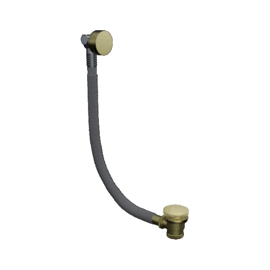 Ava Extended Round Bath Overflow Filler - Brushed Brass detail view - Image 3