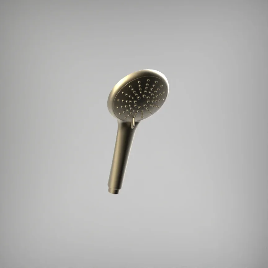 Ava Round Multi Function Shower Handset - Brushed Brass product image - Image 1