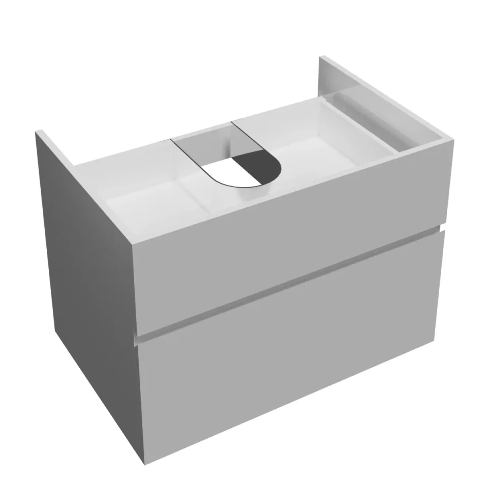 Faeber Venice 700mm Basin Unit Matt White detail view - Image 2