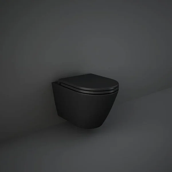 Faeber Zero Wall Hung Rimless Toilet Pan - Matt Black