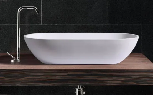 StoneKAST Pebble Sit On Basin Matt White 600x320mm product image - Image 1