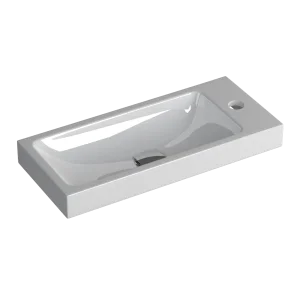 Faeber Silkstone Box 400mm Cloakroom Single Wall Hung Basin Gloss (requires Brackets)