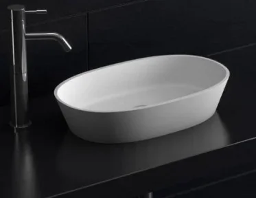 StoneKAST Petite Sit On Basin Matt White 500x300mm