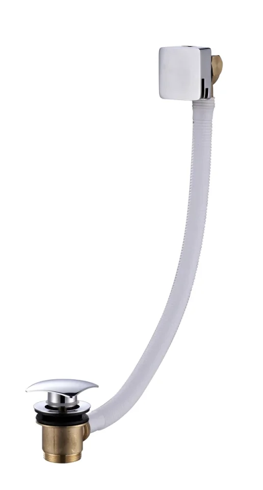 AVA Click Clack Square Overflow Bath Filler Polished Chrome product image - Image 1