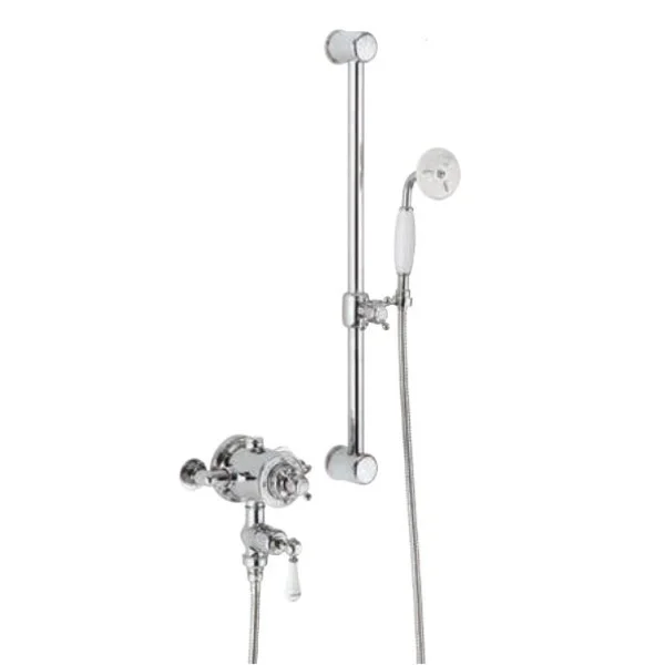 Crosswater Belgravia Traditional Thermostatic Exposed Shower Mixer Valve with Slide Rail Chrome