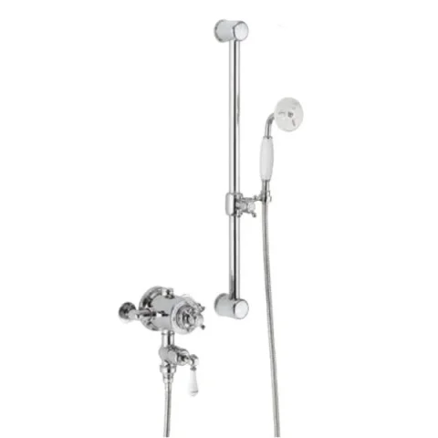 Crosswater Belgravia Traditional Thermostatic Exposed Shower Mixer Valve with Slide Rail Chrome product image - Image 1