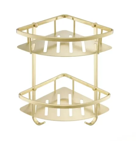 Just Taps Kono Corner Twin Basket Brushed Brass