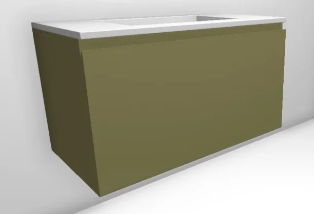 Faeber Mode 900mm 1 Drawer Basin Vanity Unit Ral 1035 Pearl Beige Matt product image - Image 1