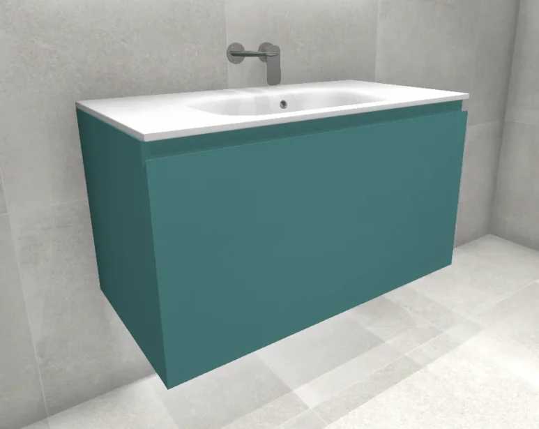 Faeber Mode 90 Basin Unit 1 Drawer Ral 5024 Pastel Blue Matt product image - Image 1