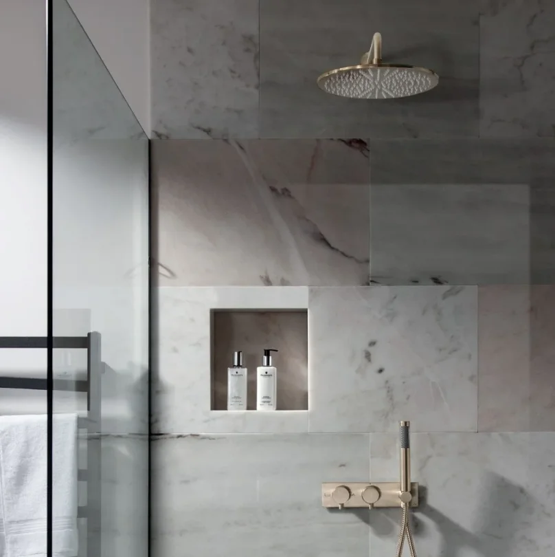 Crosswater Shower Arm 350mm Brushed Brass detail view - Image 3