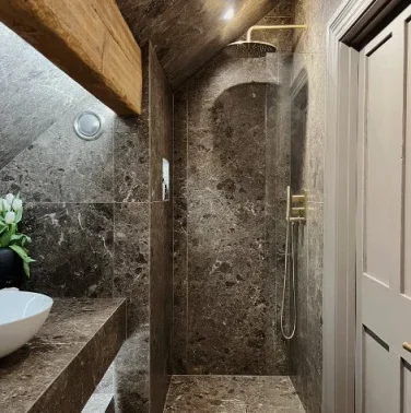 Crosswater Shower Arm 350mm Brushed Brass detail view - Image 4