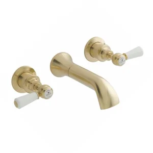 Bc Designs Victrion Lever 3th Wall Basin Filler Brushed Gold