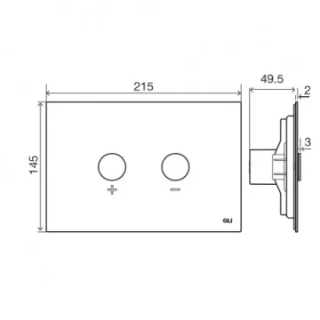 Oli Blink White Flush Plate RT technical drawing - Image 2