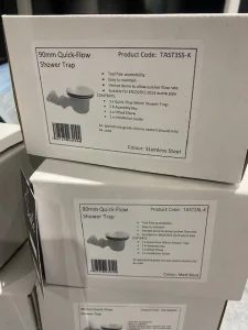 Bbtast8mw 90mm Fastflow Shower Tray Waste - Matt White