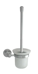 Just Taps Grosvenor Toilet Brush Holder Frosted Glass Chrome