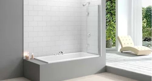 Merlyn 2 Panel Folding Bathscreen 1100 X 1500mm product image - Image 1