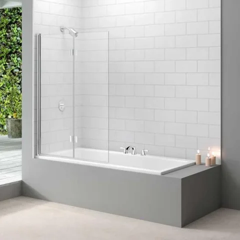 Merlyn 2 Panel Folding Bathscreen 1100 X 1500mm detail view - Image 2