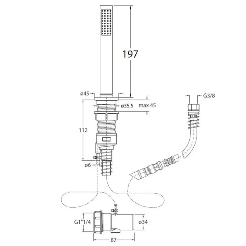 Crosswater Mpro Follow Me Hose Stainless detail view - Image 4