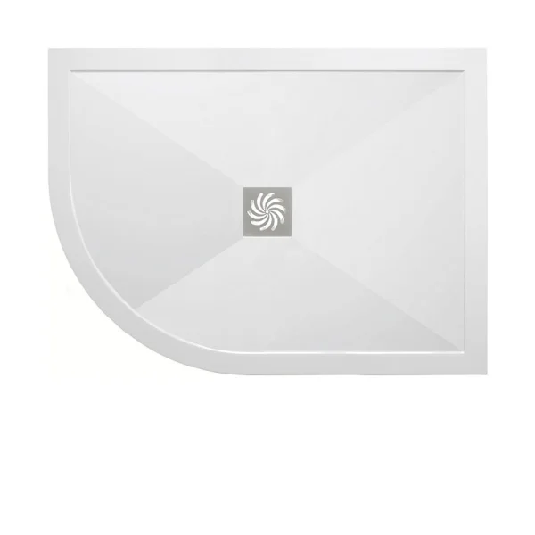 London Showers  Symmetry 1100 x 800mm Left Hand Quad Tray & Waste - White