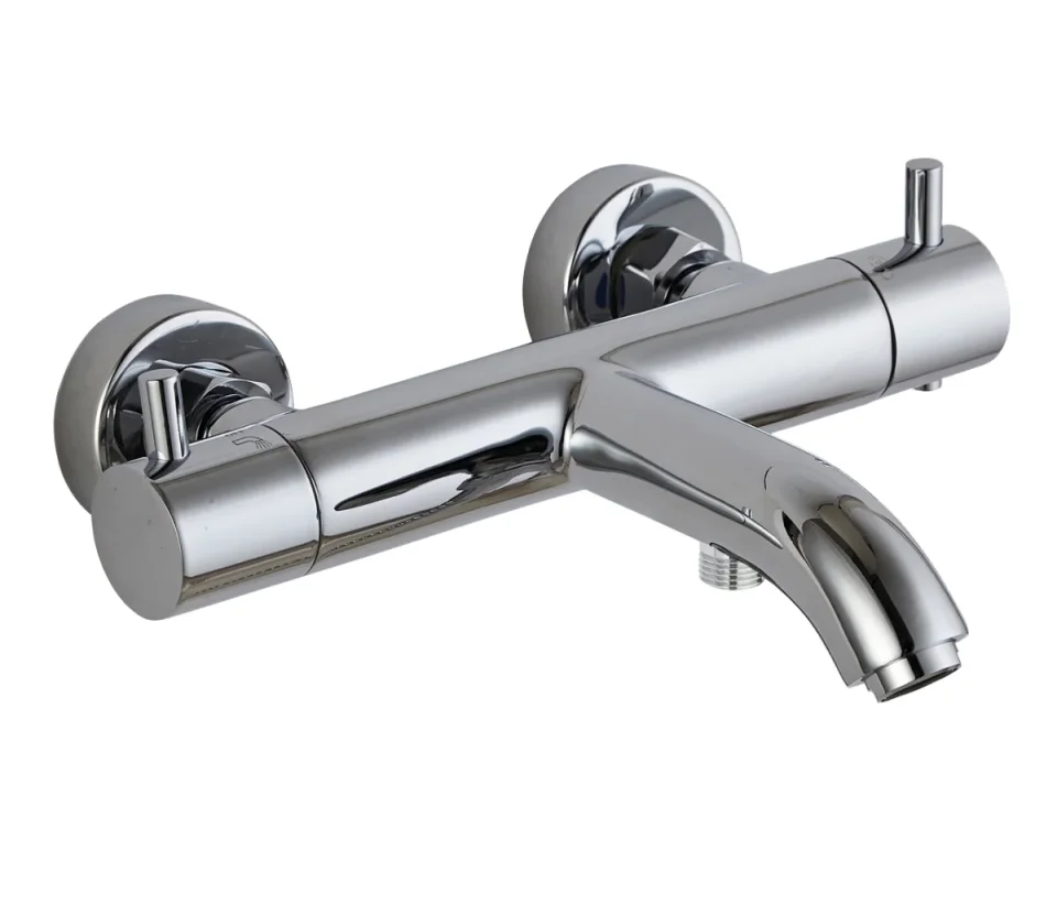 Just Taps Florence Thermostatic Bath And Shower Mixer Wall Mounted Chrome product image - Image 1