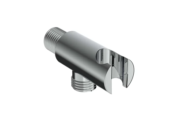 Saneux Cos Round Shower Outlet Elbow & Holder - Chrome