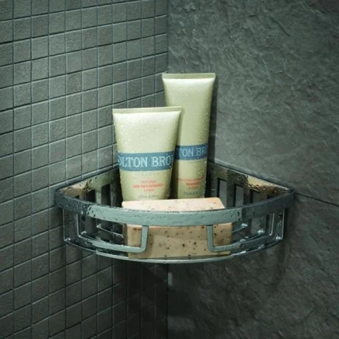 Vado Basket Removable Corner Wall Mounted Chrome detail view - Image 5