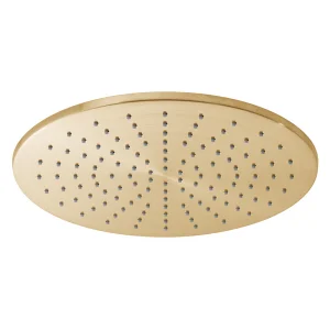 Vado Individual Single Function Easy Clean Round Shower Head 300mm Brushed Gold