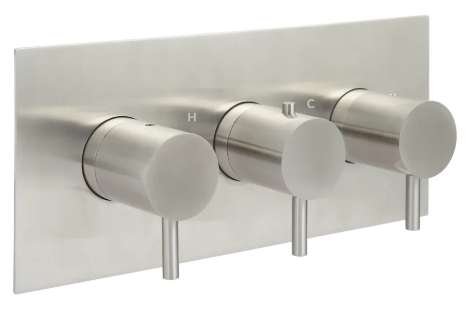 Just Taps Inox Thermostatic Concealed 2 Outlet Shower Valve Horizontal product image - Image 1