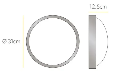 Hib Momentum Ceiling Light 31cm X D12.5cm technical drawing - Image 2