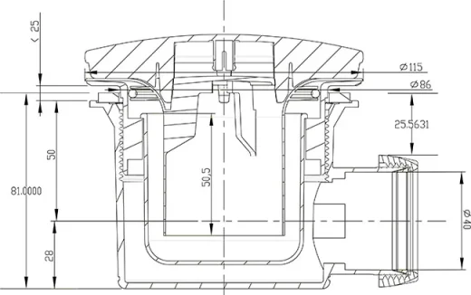 Merlyn Dwas 90mm Fast Flow Waste -mm detail view - Image 5