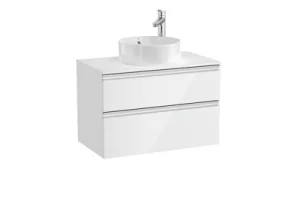Roca The Gap Standard 800mm Vanity Unit 2 Drawer Only - Gloss White (excl. Basin) (a857399806)
