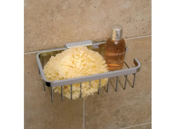 Vado Basket Medium Rectangular Wall Mounted Chrome detail view - Image 2