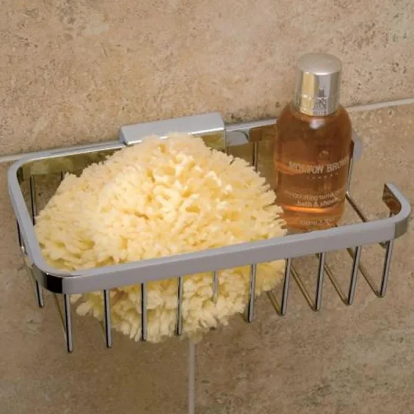 Vado Basket Medium Rectangular Wall Mounted Chrome detail view - Image 4