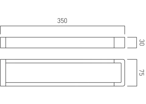 Vado Shama Double Towel Rail 350mm (14") Wall Mounted Chrome technical drawing - Image 3