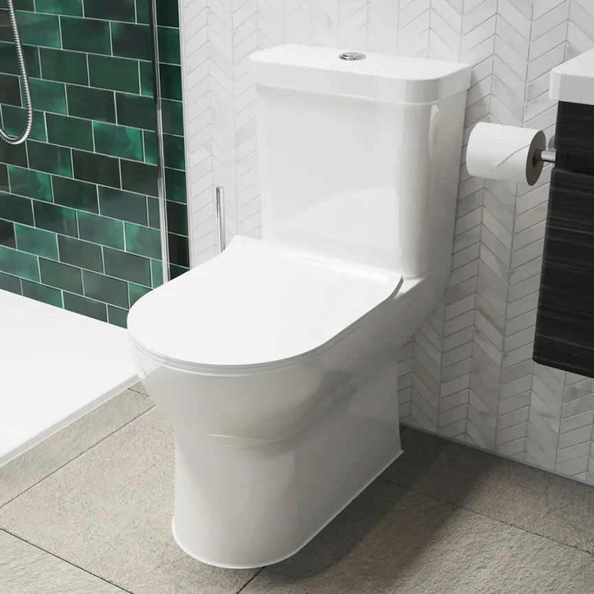 Saneux Air Close Coupled Wc Pan, Cistern & Slim Seat Pack - Rimless detail view - Image 4