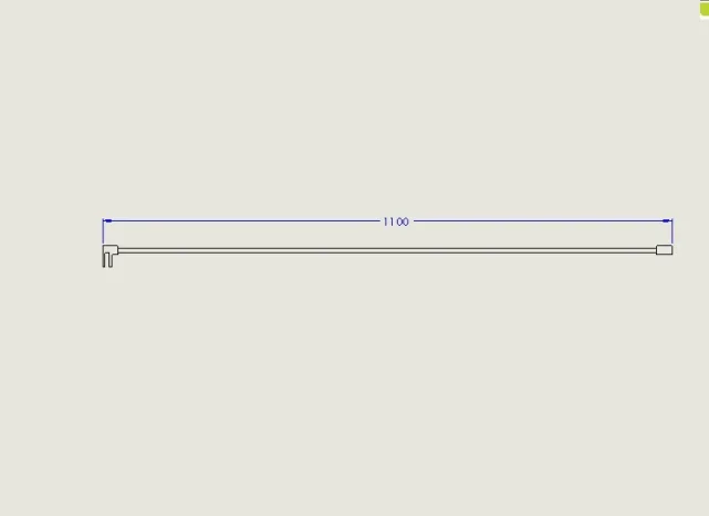Abacus Wall Support Arm 1100mm Brushed Nickel technical drawing - Image 2