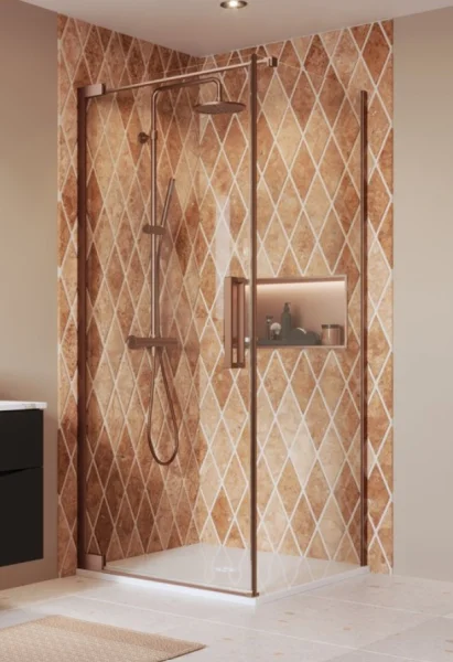 Crosswater Asura 8mm Side Panel For Hinged Door 800 Brushed Bronze