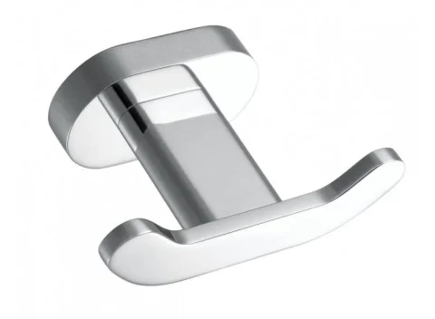 Vado Life Double Robe Hook Wall Mounted Chrome detail view - Image 2