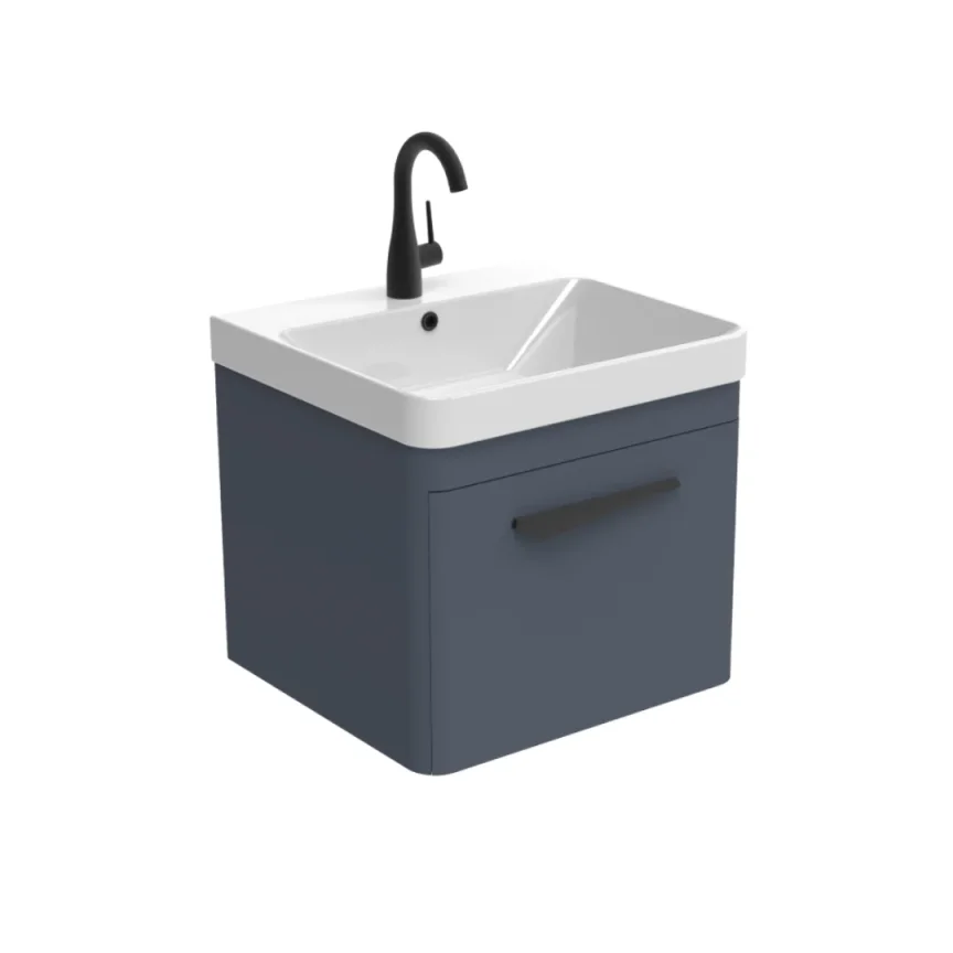 Saneux Hyde 50cm 1 Drawer Wall Mounted Unit - Matte Fiord product image - Image 1