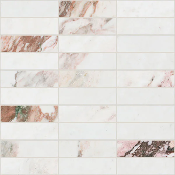 European Tiles Charmo Calacatta Pink Brick Pattern 30 X 30cm Polished Wall Tile (sold Per Piece)